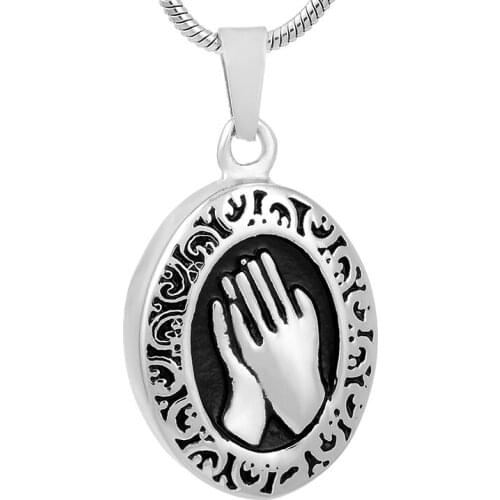 Encourage Of Hands Cremation Jewelry Family Member Loss Memorial Ash Keepsake Pendant Necklace For Pet/Human Ashes