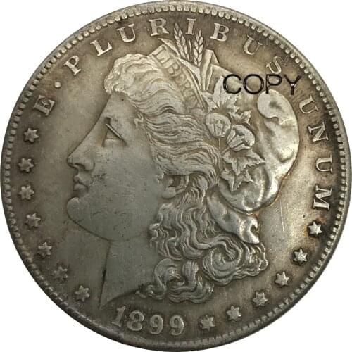 Untied States of America 1899 S 1 One Dollar Morgan Dollars Cupronickel Silver Plated Copy Coins