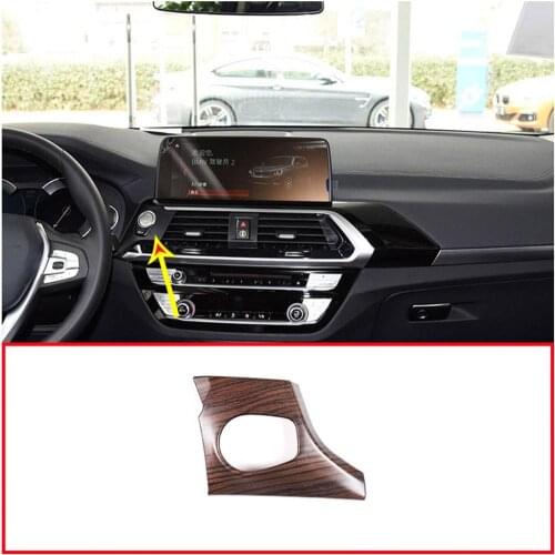 Pine Wood Grain ABS Style For BMW X3 X4 G01 G02 2018 2019 Car Start Stop Button Decoration Frame Trim Left Hand Drive