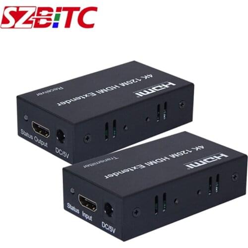 SZBITC HDMI Extender Over IP/TCP CAT5e/6 Rj45 LAN Network Support 4k 120m Extension HDMI Splitter Transmitter Receiver
