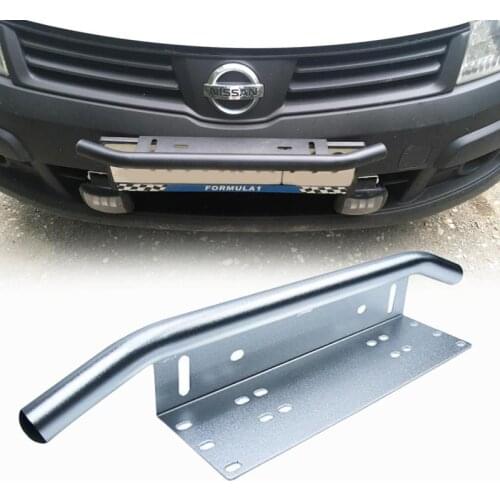 Universal license plate frame off road accessories front frame for car numbers light bar mount bumper holder black silver