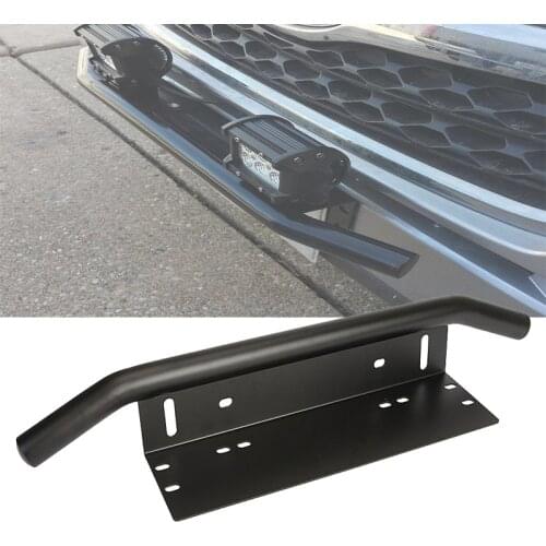 Universal Bull Bar Front Bumper License Plate Frame Log Light Mount Bracket SUV Truck Lamp Holder Off Road LED Work Light Bar