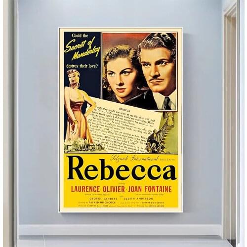 V0492 Rebecca Vintage Classic Movie Wall Silk Cloth HD Poster Art Home Decoration Gift