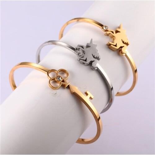 XUANHUA Stainless Steel Jewelry Woman Accessories Rose Gold Cuff Bracelets Bangles For Women Charms Fashion Jewellery