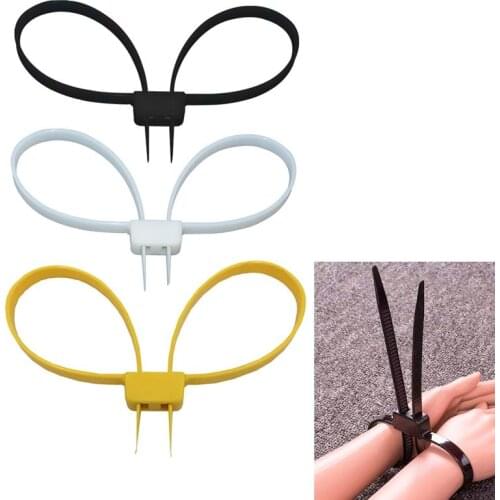 10pcs/Lot 12mmx700mm Tactical Plastic Cable Tie Handcuffs Double Flex Cuff Disposable Restraint Zip Tie Cuff