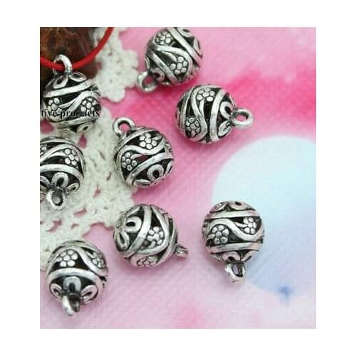 11mm 10pcs/lot Tibetan Silver ball pendant Handmade Decorative Metal DIY Jewelry Alloy accessories fgh4s