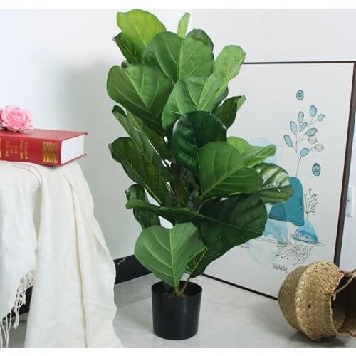 120cm Artificial Large Banyan Tree Potted Plastic Tropical Plants Indoor Big Leaf Palm Tree Bonsai Hotel Christmas Home Decor