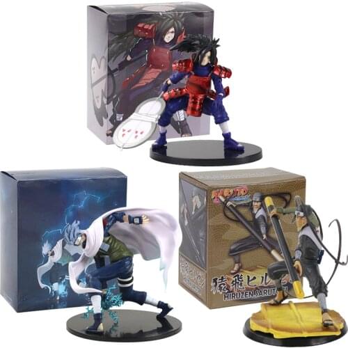 15-16cm Cartoon Naruto Statue Kakashi Uchiha Madara Sarutobi Hiruzen Statue PVC Model Decoration Figure Toys