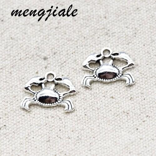 15pcs Wholesale Metal Alloy Crab Charms For Jewelry Making DIY Necklace Bracelet Supplies