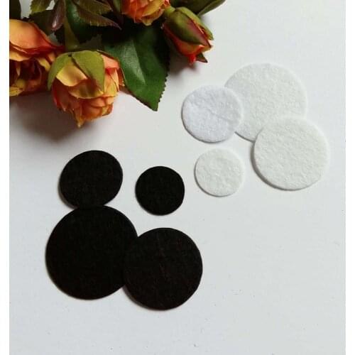 200pcs/lot White and black Round Felt Fabric Pads Accessory Patches Circle Felt Pad flower accessory,DIY handmade material