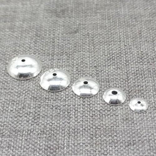 925 Sterling Silver Shiny Plain Bead Caps 4mm 5mm 6mm for Bracelet Bead Spacers