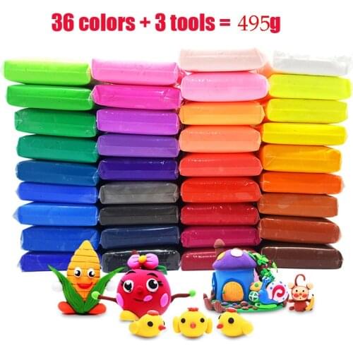 Антистресс 36 Colors Super Light Slimes Kids Air Dry Plasticine Modeling Clay Handmade Educational 5D Toy For Children Gift