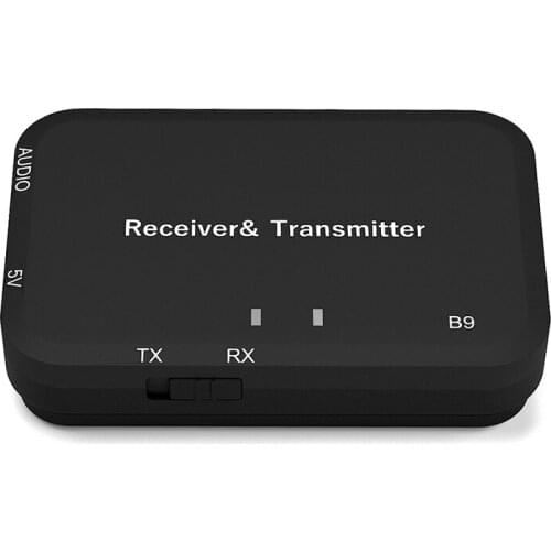 B9 Bluetooth Audio Transmitter & Receiver 2 in 1 Wireless Bluetooth Audio Adapter 3.5mm Stereo Audio Player Micro USB Charger