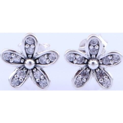 Authentic S925 Sterling Silver Pan Earring Silver Lucky Clover Elegant Earrings For Women Wedding Party Gift Fashion Jewelry
