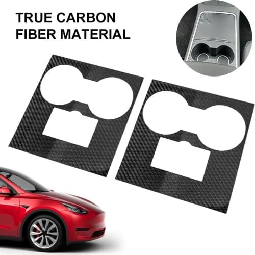 Car Real Carbon Fiber Central Interior Accessories Center Console Cover Control Panel for 2021 Tesla Model 3 Model Y