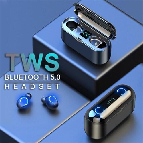 F9 TWS Wireless Earphone Bluetooth 5.0 Headphone LED Display With 3500mAh Power Bank Headset With Mic for iOS/Android Phones