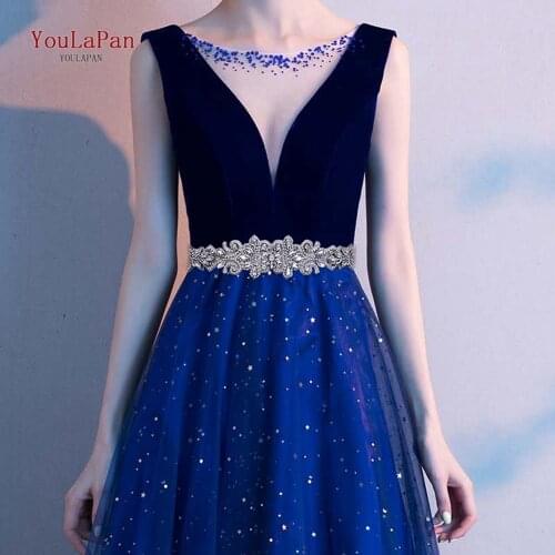 YouLaPan S12 Bling Crystal Dress Applique Sash Bridesmaids Rhinestones Belts Wedding Party Dress Decoration Belt Accessories