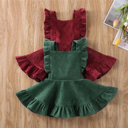 1-5Y Toddler Baby Dress Kids Girls Clothes Sleeveless Solid Color Ruffle Dress For Girl Summer Beach Party Princess Dresses