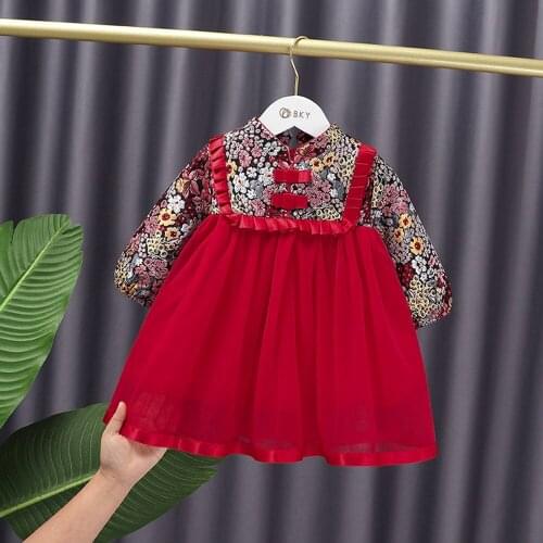 Warm Winter Girls Princess Dress Children Kids Baby Infants Long Sleeve Velvet Mesh Flora Ruffle Dresses Vestidos