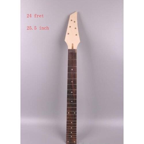 Electric guitar neck replacement 24 fret 25.5" Truss Rod Solid wood Parts New