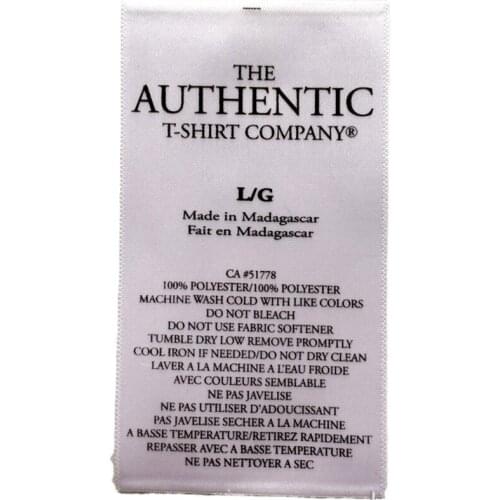 Custom Logo Eco-Friendly Black Ribbon Printed Labels For Clothing Care Instruction Label Cutomzied Silk Ribbon Sewing Tags