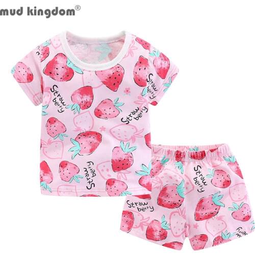 Mudkingdom Summer Boys Girls Outfits Cotton Soft Cute Cartoon Boys Pajamas Set Children Summer Clothes PJS Toddler Sleepwear
