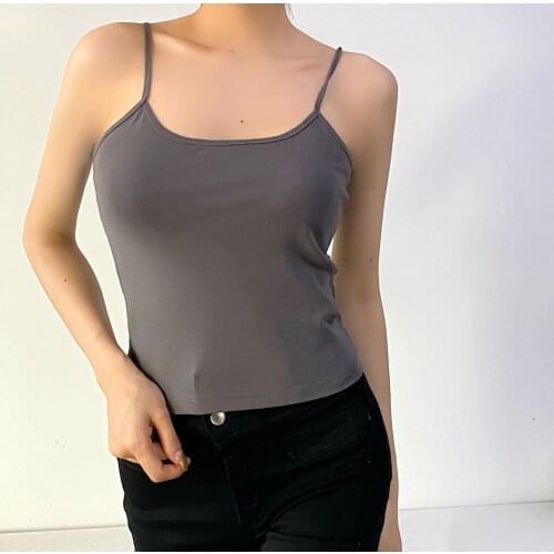 Small camisole womens short modal bottoming shirt, black and white slim top, outer wear, inner adjustable shoulder strap
