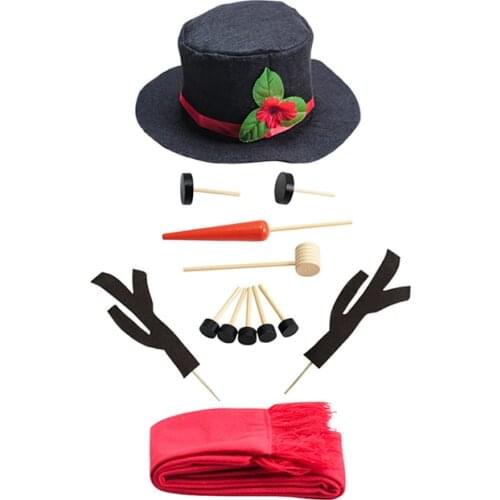 Snowman Decoration Making Kit Christmas Snowman Dress Up Suit Eyes Toy Gift Gift 15/16 Piece Garden Mouth Snow Man