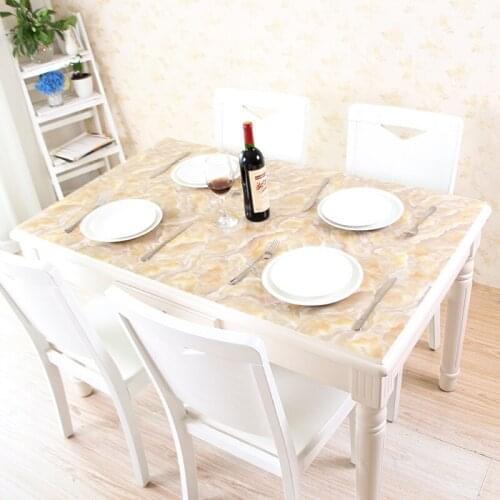 2021 New Marble Waterproof PVC Tablecloth Luxury Table Cover Mat Kitchen Pattern Oil cloth Glass Soft Cloth Tablecloths Placemat