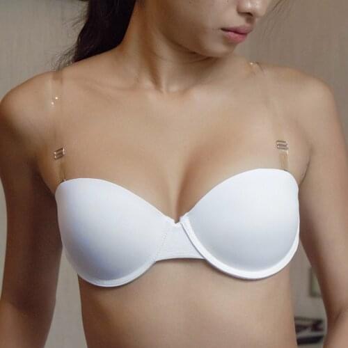 New Women Sexy Lingerie Push Up Bra Transparent Strapless Silicone Strap Plunge Underwire Bralette 70 75 80 85 90 A B C D