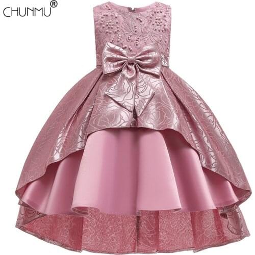 Beads Flower Girls Dress Princess Elegant Children Party Wedding Dress Lace Tutu Kids Dresses for Girls Birthday Dress Vestido