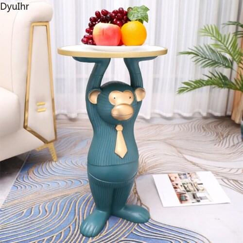 Creative Animal Sculpture Storage Tray Resin Crafts Floor Monkey Tray Decoration Home Living Room Study Bedroom Decoration