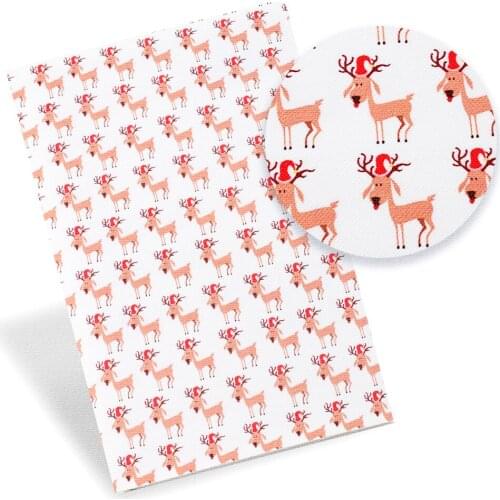 IBOWS Faux Synthetic Leather Sheet Cartoon Cute Animals Printed Leather Fabric DIY Craft Bag Belt Dress Handmade 22*30cm/pc