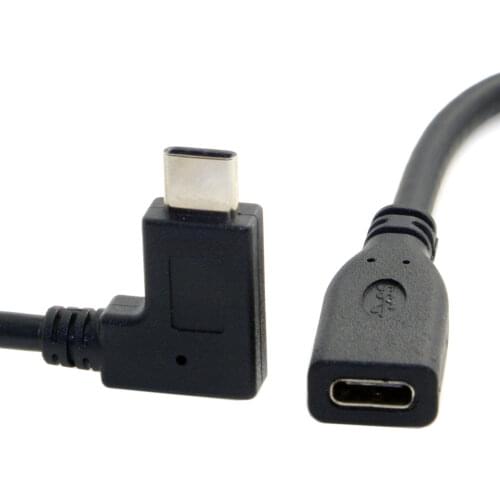 Right Angled 90 Degree USB-C USB 3.1 Type C Male to Female Extension Data Cable