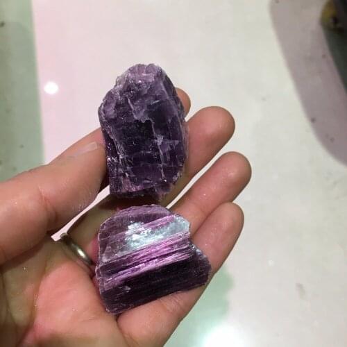2PCS small size rare natural stones and minerals purple mica reiki healing crystals gemstone energy rock for home decoration