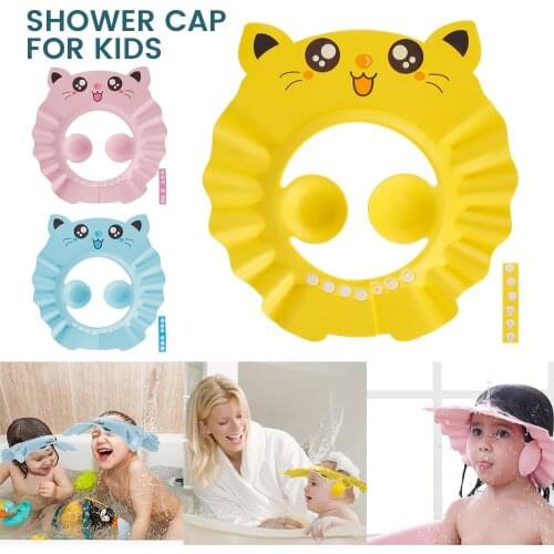 Baby Shower Cap Adjustable Hair Wash Hat for Newborn Infant Ear Protection Safe Children Kids Shampoo Shield Bath Head Cover