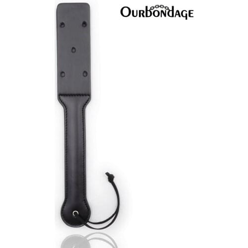 Ourbondage PU Leather Double Deck Paddle with 5 Small Holes for Adult Sex BDSM Spanking Toys For Men Women
