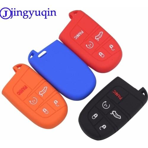 Jingyuqin Remote 5 Buttons Silicone Rubber Key Fob Case Cover For Jeep Renegade Hard Steel 2016 Smart Protect Accessories Skin