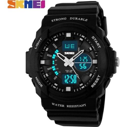 SKMEI Fashion Sports Watches Men Dual Display Wristwatches 50M Waterproof Chronograph Multifunctional Wristwatch 0955