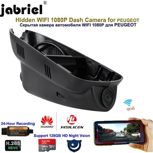 Jabriel 1080P Hidden Wifi Dash Camera for Peugeot 308 t9 gti sw 3008 2008 206 207 307 308S 406 407 607 2006 2012 2013 2014 2015
