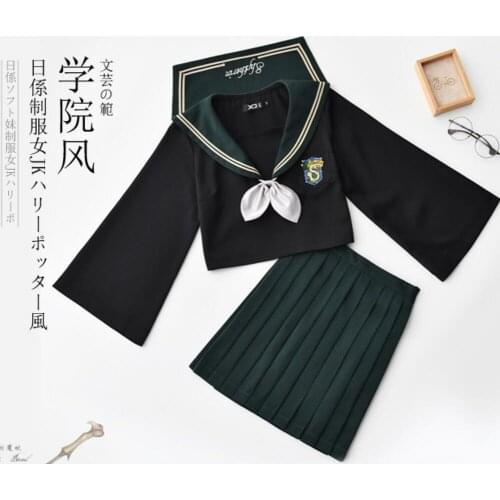 College of Magic and Magic dark green big sleeve soft girl uniform female JK autumn school uniform sailor college wind jkx126