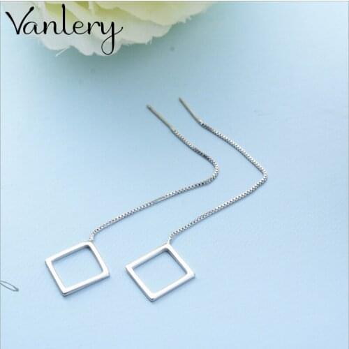 Vintage Square Stud Earrings For Women Silver Color Geometric Earrings Brinco Trendy Fashion Jewelry Gifts