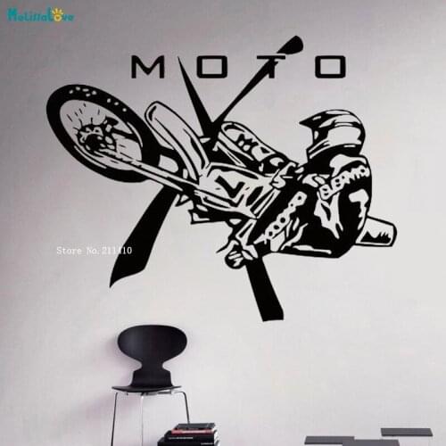 Dirt Bike Promotional Photos Wall Sticker Home Décor Motorcycle Shop Removable Poster Cool Sticker Vinyl Mens Sports YT4601
