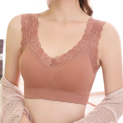 Sunflower Lace Queen Seamless Large Size Lace Beautiful Back Wrapped Chest Gathered Underwear WomenS Chest Pad Vest Bra