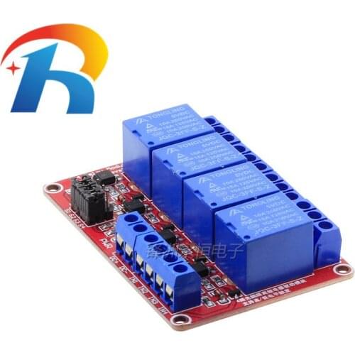 1PCS/lot 4 Channel 4 Road relay module with optocoupler isolation Support high and low level trigger relay module 5V 12V 24V