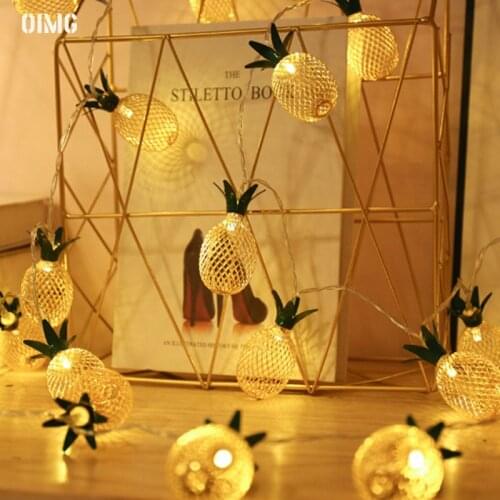 10-20 LED Pineapple Fairy Lights String Light Battery Powered Warm Light Garland Christmas Party Wedding Bedroom Decoration