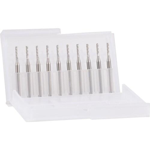 10pcs 1.7mm End Mill Engraving Bits for CNC/PCB Machinery Rotary Burr