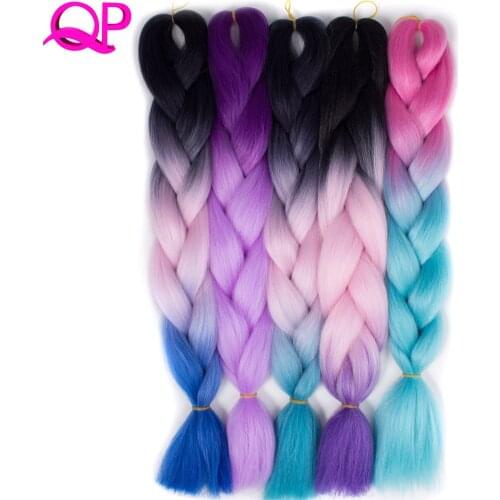 10pcs Pre Ombre Braiding Hair 24'' yaki straight 100g/pcs Synthetic High Temperature Fiber Hair Extensions