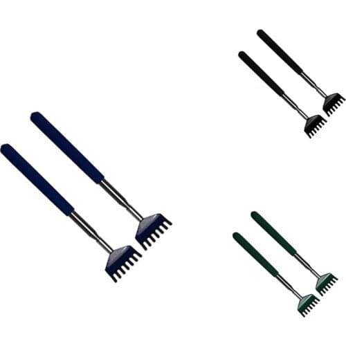 2 Pack Portable Extendable Back Scratcher, Metal Stainless Steel Telescoping Back Scratcher Tool With Carrying Bag