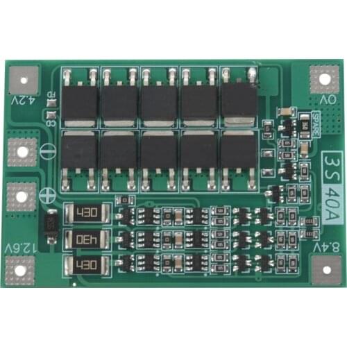 3S 40A For Screwdriver 12V Li-Ion 18650 Bms Pcm Battery Protection Board Bms Pcm With Balance Liion Battery Cell Pack Module